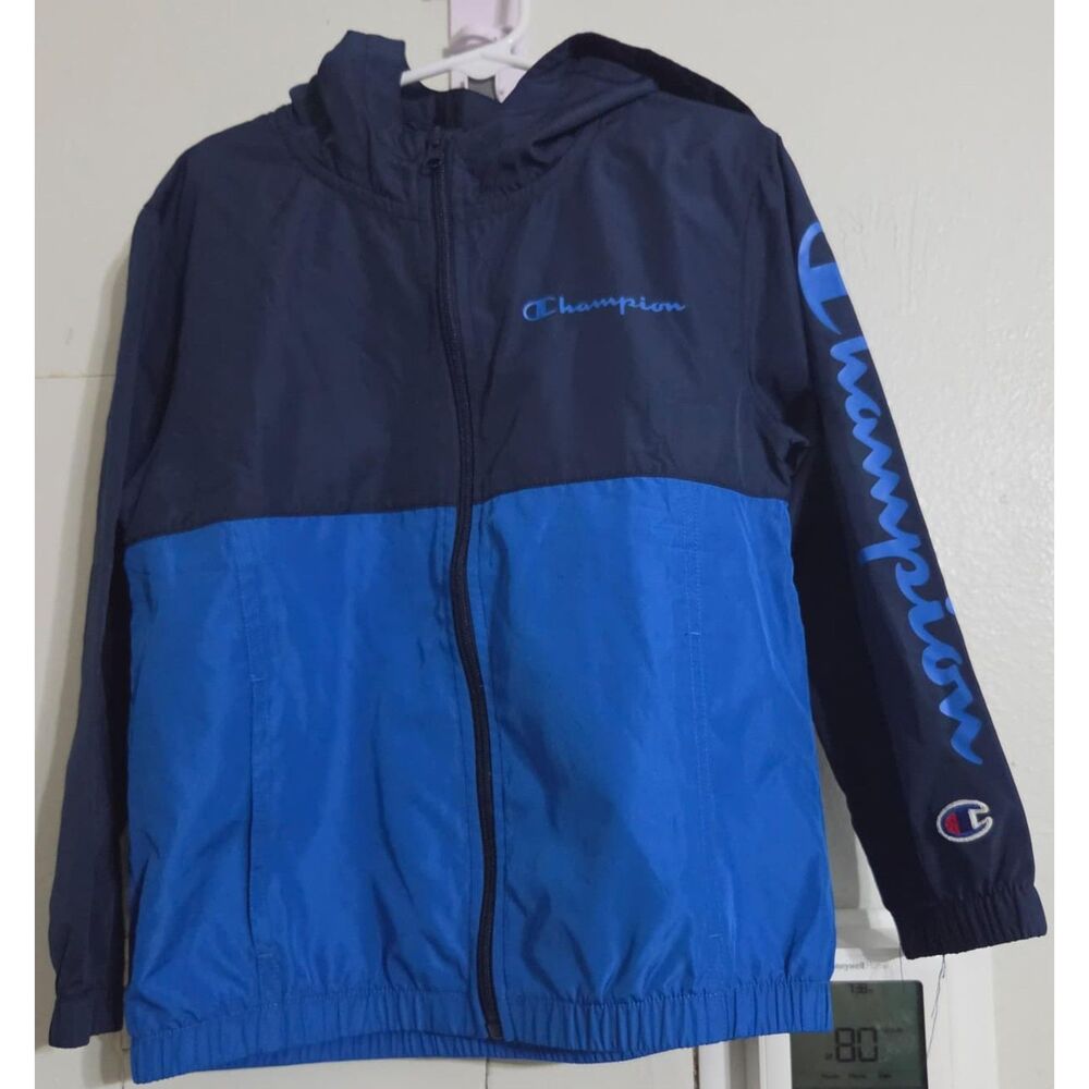 Champion Boys' Navy & Blue Colorblock Hooded Windbreaker Jacket